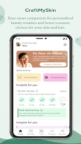 CraftMySkin personalized skincare app home screen
